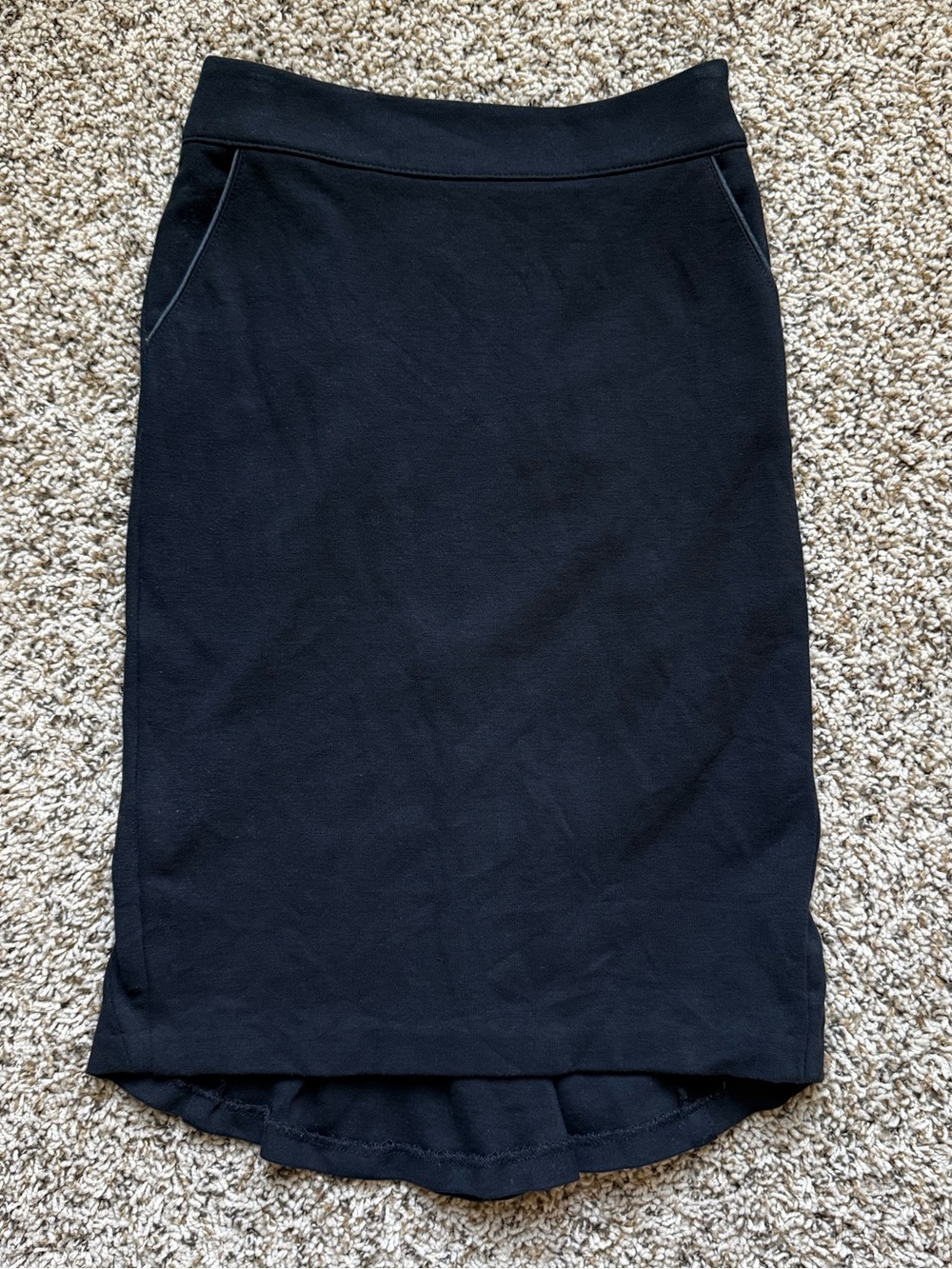 Vintage Bebe Black Trumpet Mermaid Pencil Skirt Made In USA Size 0 Faux Leather